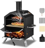 Pizzello Outdoor Pizza Oven, Wood Fired, 2-Layers,