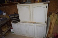 Two White Wooden Cabinets