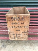 Shell Special Harvester Oil Woden Box