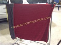 Nice burgandy and grey lap blanket