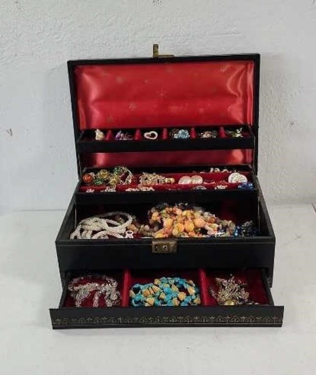 Vintage Jewelry Box filled with Vintage jewelry