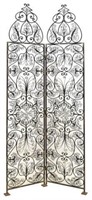 FRENCH SCROLLED WROUGHT IRON 2 PANEL SCREEN