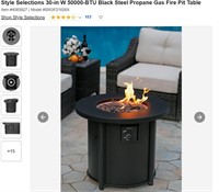 30 inch 50k BTU Steel Propane Gas Fire Pit Table