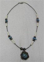 925 Sterling Silver & Turquoise Native Necklace
