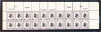 USA #832 PLATE# STRIP OF 20 MINT VF-EXTRA FINE NH