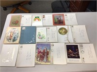 1983 used Christmas cards & envelopes