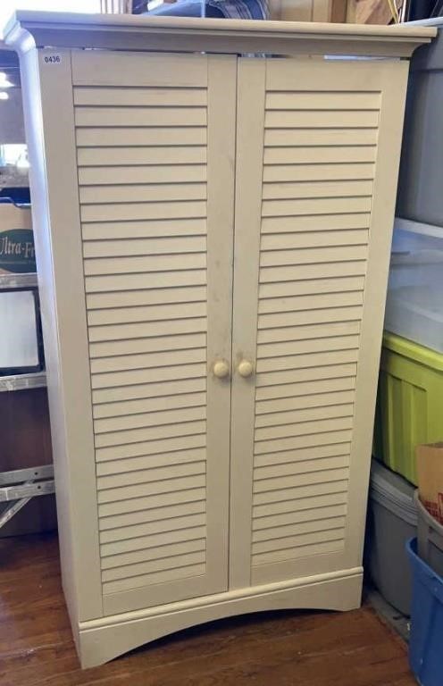 Painted Wood Pantry Cabinet, 64"T x 34"W x 16"D