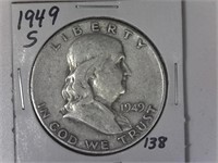 1949-S Franklin Half Dollar