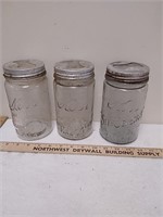 3 vintage kerr jars