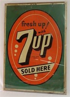 RARE 7UP SOLD HERE SST SIGN