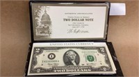Authentic uncirculated, two dollar note, 2003
