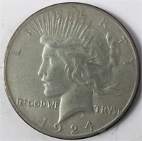 1924 P Peace Dollar Silver Coin