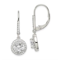 Sterling Silver- Crystal Modern Earrings