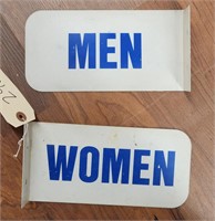 "Men" & "Women" Double-Sided Metal Flange Sign