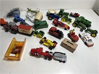 Large lot of Vintage John Deere tractors match box