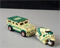 Hess toy motorcycle and truck