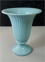 Baby blue vase approx 9 inches tall