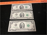 3 Two Dollar Bills, 1970's