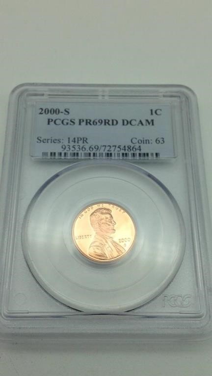 2000-S PCGS PR69RD DCAM Cent