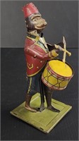 German Tin Litho Monkey Drummer Toy