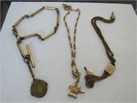 3 Antique Watch Fobs, 1) has an Anvil Charm,