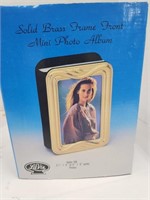 NIB Solid Brass Frame Mini Photo Album
