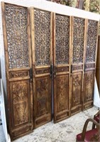 Lot: 5 Carved Chinese Tall Doors - Qing Dynasty ?