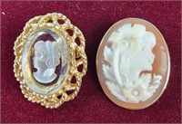 Cameo brooches pins