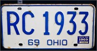 1969 Ohio license plate