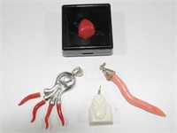 Qty of coral & bone jewellery to incl.