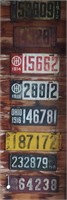 Lot of 8 Antique License Plates. Sequential Dates