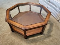 Wood & Glass Coffee Table with Shelf