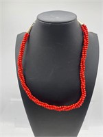 R.B. Sterling and red stone necklace