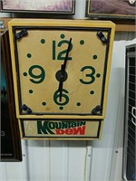 Mountain Dew Advertising  Clock. This measures