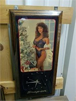 Snap-on Advertising  Clock with pin-up girl
