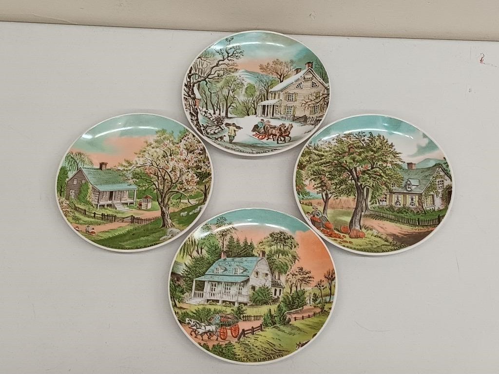 Four decorative plates of the seasons 6.5