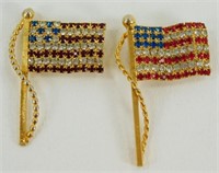 (2) U.S. Flag Brooches/Pins