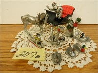 (5) Michael Ricker Pewter Christmas Miniatures &
