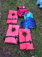 Assorted life jackets