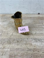 Vintage Solid Brass Cowboy Boot Miniature