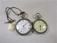 Pair Of Vintage Pocket Watches One Elgin & One Ed