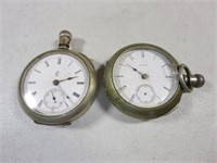 Pair Of Vintage Pocket Watches One Rare Forest