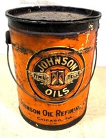 1930s JOHNSON OILS 5 lbs Oil can