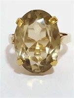 Vintage Gold-Tone Cocktail Ring, Huge Stone