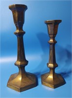 Pair of Matching Heavy Brass Candlesticks