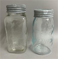 Beaver and Blue Ribbon Coffee Canning Jars