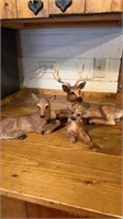 Homco Vintage Deer Family 1984 Buck Doe Fawn