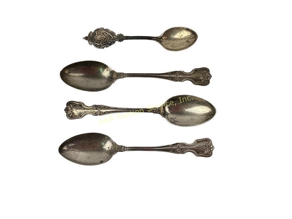 (4) Sterling spoons, the three matching