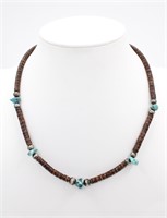 Navajo Sterling Silver Pearl & Turquoise Necklace