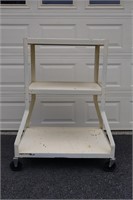 Vtg. Heavy Duty 3-Tier Metal Rolling Cart